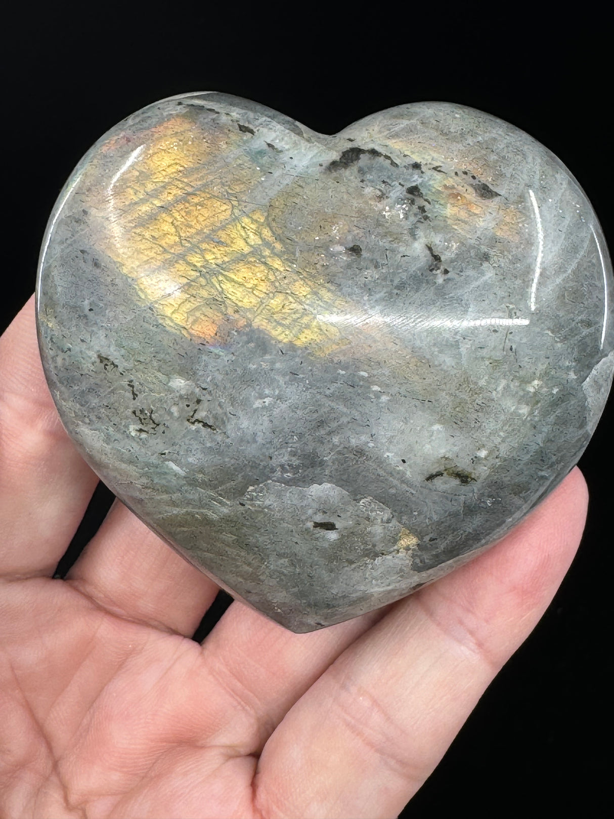 Labradorite Heart 194g - “I welcome change and transformation into my life”.