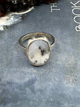 Dendritic Agate Silver Ring Size 8 - Earth Healer - Protection