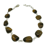 Tiger Eye Sterling Silver Bracelet - "I have the strength to overcome challenges and setbacks.”