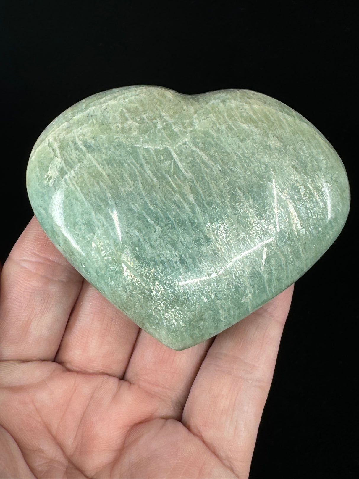 Amazonite Heart 162g - "I speak my truth with courage and confidence".