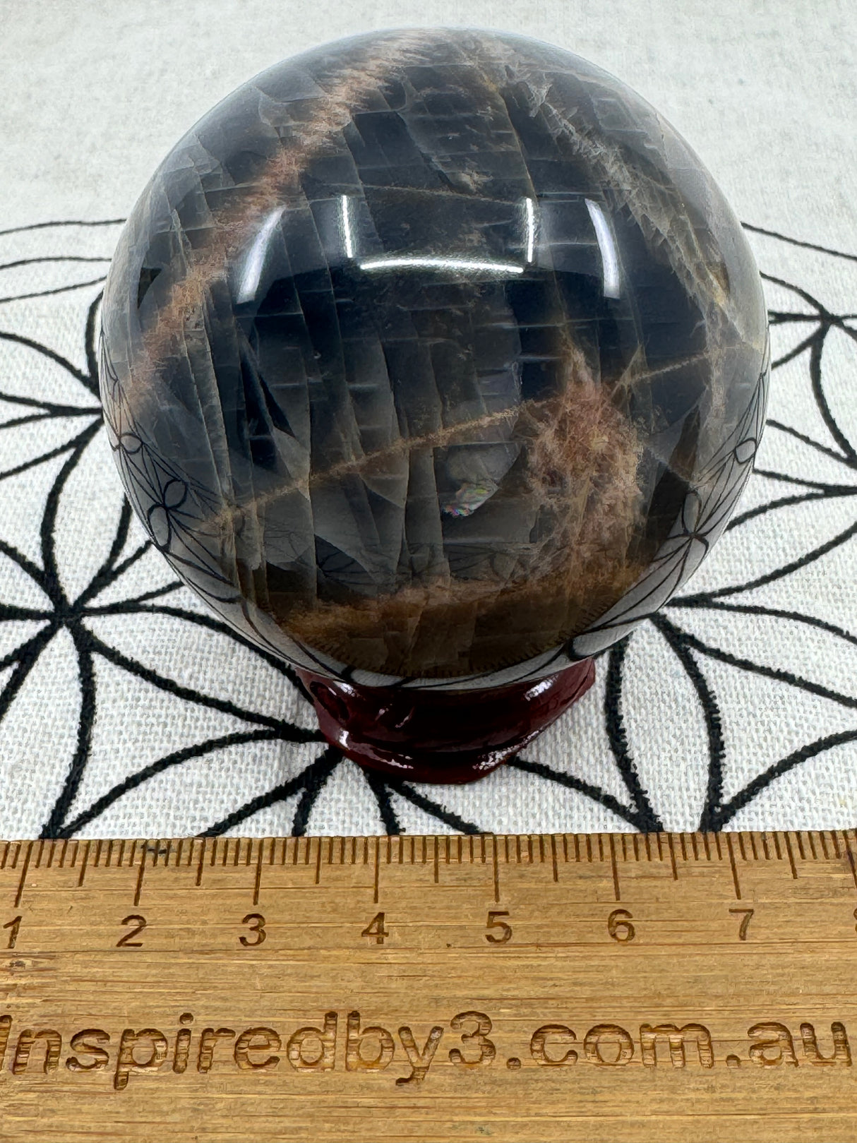 Black Moonstone Sphere 244g - ‘'I am open and ready for new beginnings in my life”.