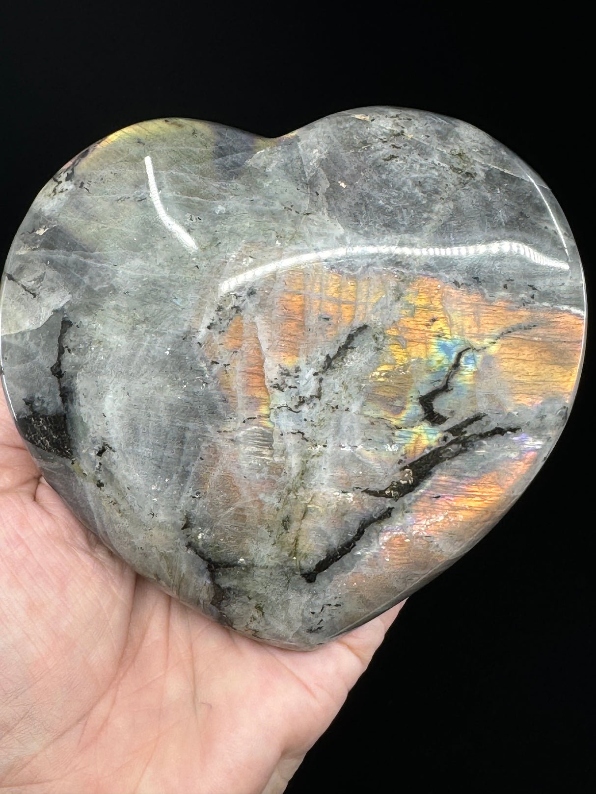 Labradorite Heart 662g - “I welcome change and transformation into my life”.