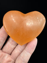 Orange Selenite Heart 6cm - I am alert, focused, and attentive at all times."