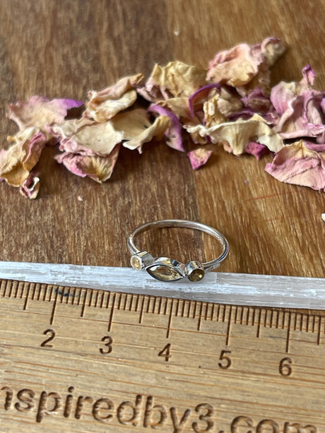 Citrine Silver Ring Size 7 - “I am successful in all areas of life”.