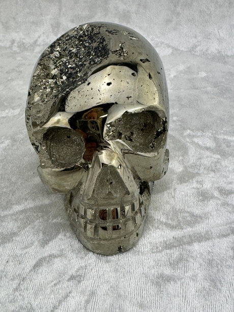 Pyrite Skull Carving #7 - 1.044kilos - Protection & Energy