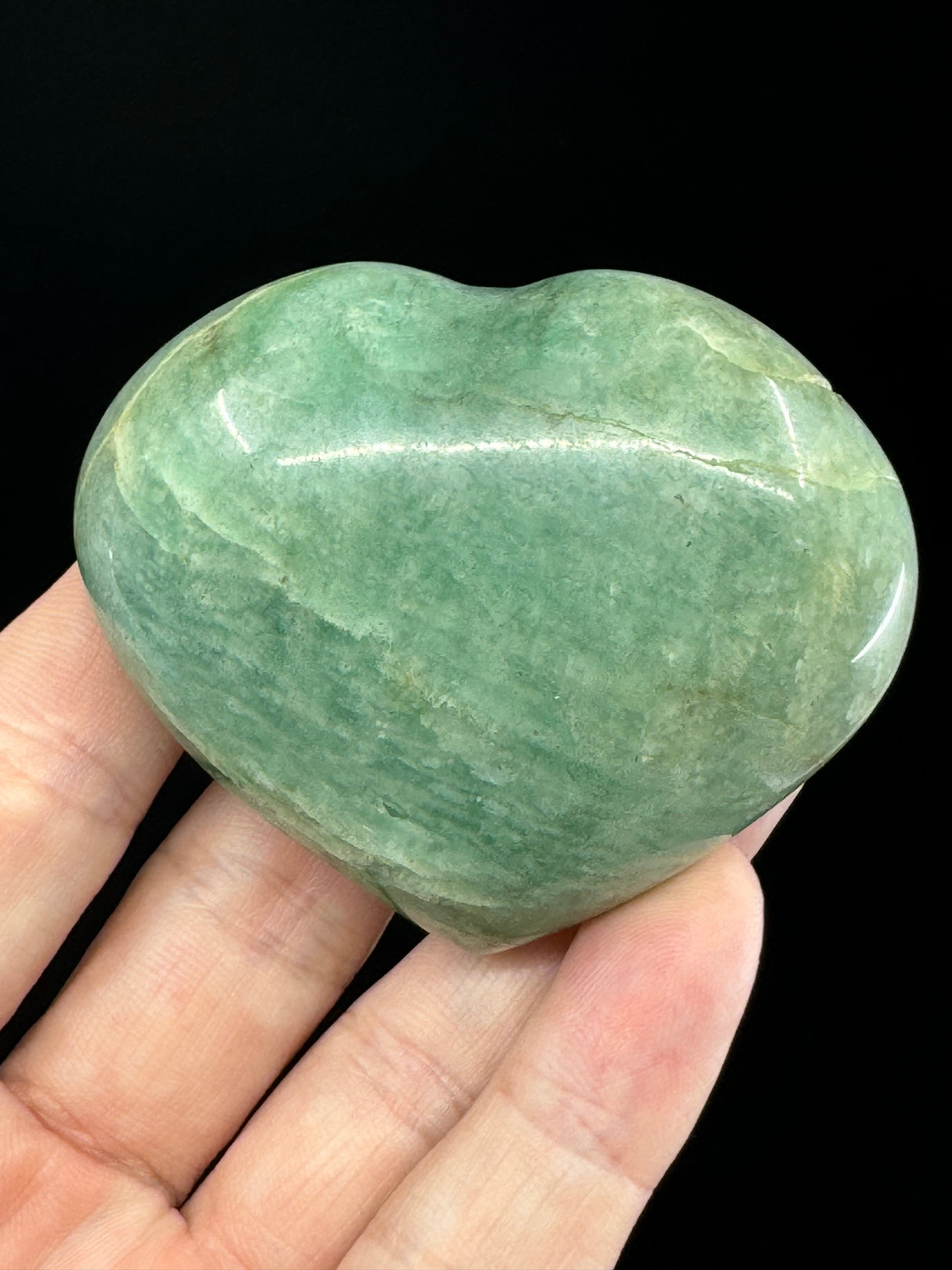 Amazonite Heart 137g - "I speak my truth with courage and confidence".