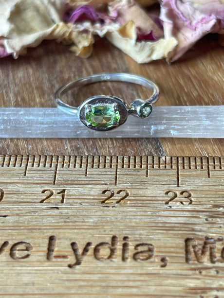 Peridot Silver Ring Size 7 -  “I welcome abundance in all areas of my life”.