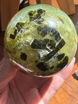 Prehnite and Epidote Sphere 565g 7.5cm