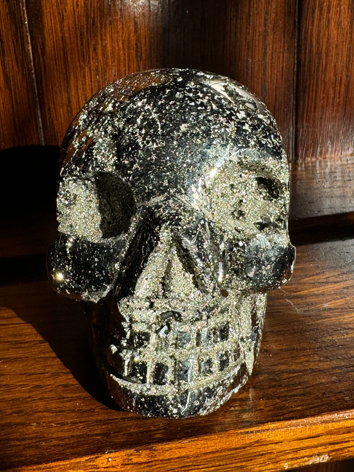 Pyrite Skull Carving #6 - 1.079kilos - Protection & Energy