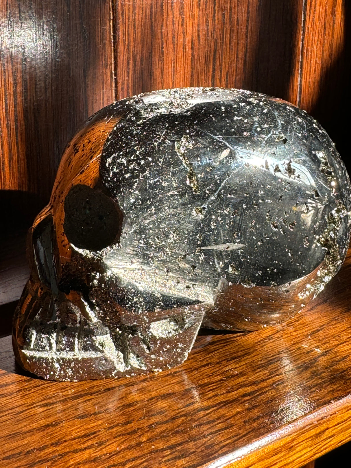 Pyrite Skull Carving #5 - 1.363kilos - Protection & Energy