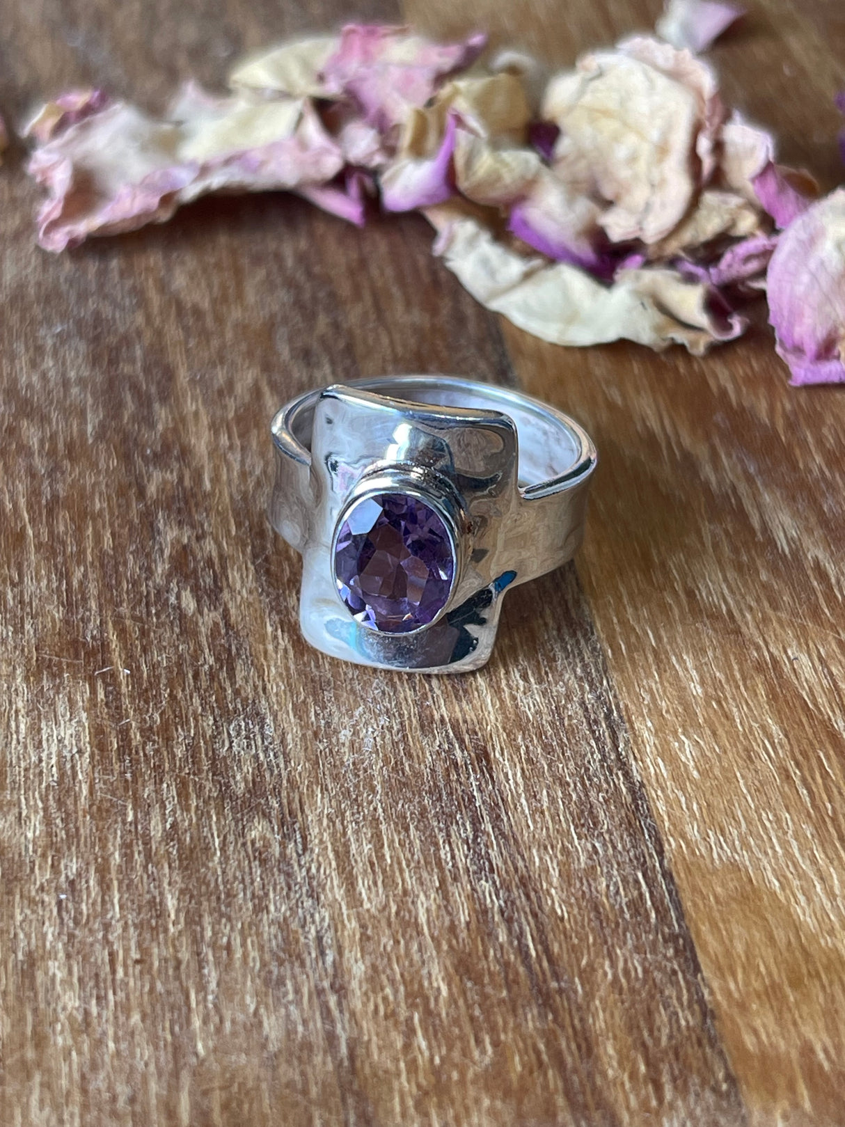 Amethyst Silver Ring Size 7.5 - “I trust my intuition and allow it to guide me each day”