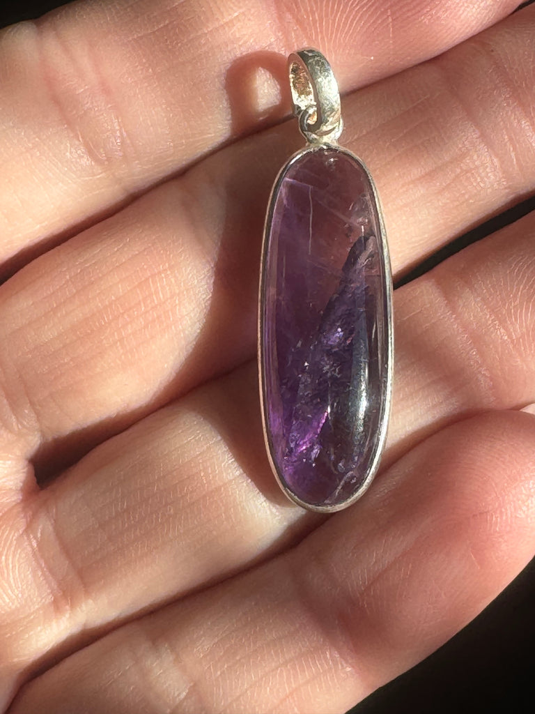 Amethyst Silver Pendant - Intuition & Protection