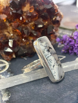 Dendritic Agate Silver Ring Size 10 #1 - Earth Healer - Protection