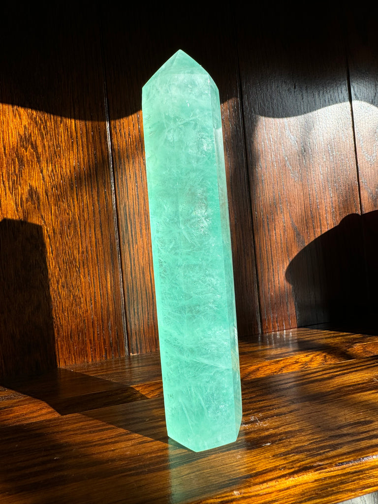 Green Fluorite Tower 18.5cm 505g - Concentration