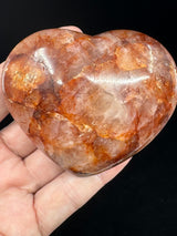 Fire Quartz Heart, Hematite Inclusions  252g - "My thoughts are clear, grounded, and focused."