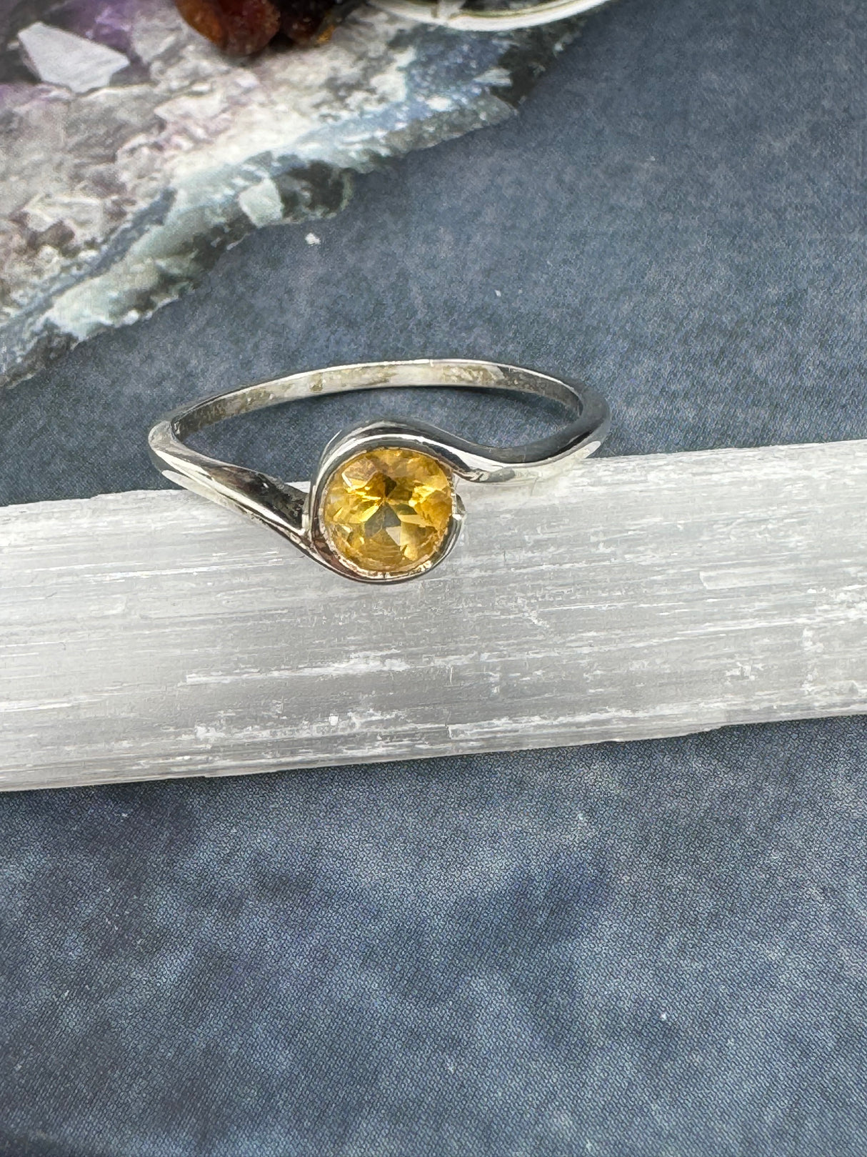 Citrine Silver Ring Size 8 - “I am successful in all areas of life”