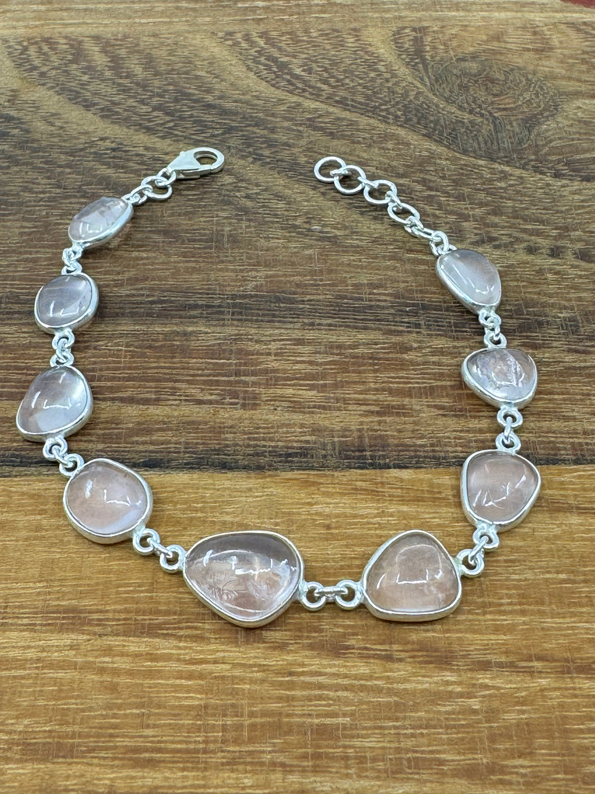 Rose Quartz Sterling Silver Bracelet - “I radiate love, beauty, confidence and grace”.