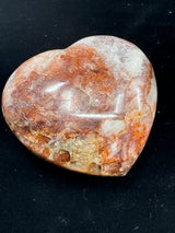 Fire Quartz Heart, Hematite Inclusions  221g - "My thoughts are clear, grounded, and focused."