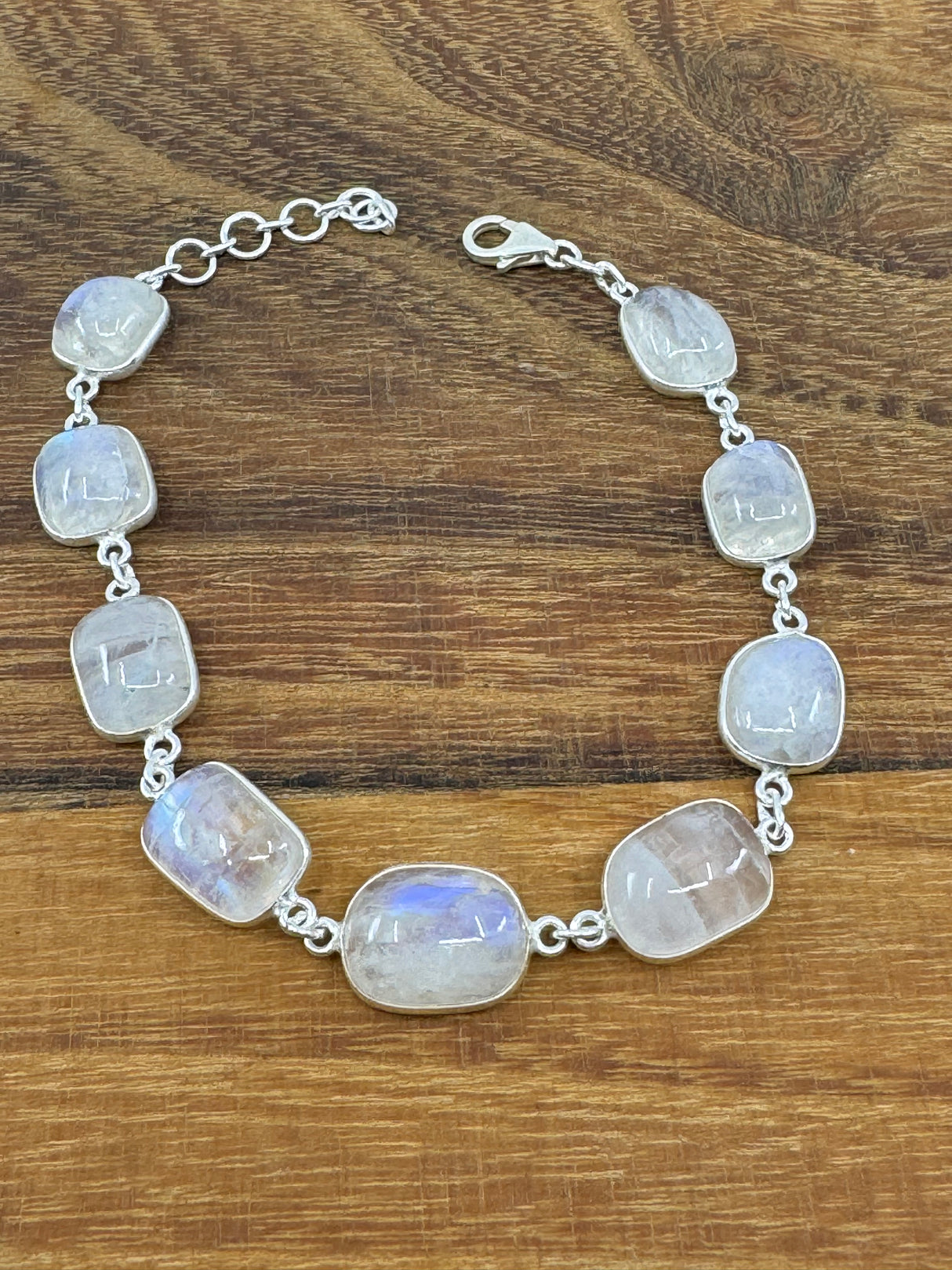 Rainbow Moonstone Sterling Silver Bracelet - “My mind is open to new possibilities and opportunities”.