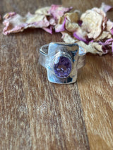 Amethyst Silver Ring Size 7.5 - “I trust my intuition and allow it to guide me each day”