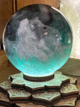 Snowflake Fluorite Sphere #4 323g - Concentration. Organised.