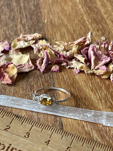 Citrine Silver Ring Size 7 - “I am successful in all areas of life”.