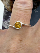 Citrine Silver Ring Size 8 - “I am successful in all areas of life”