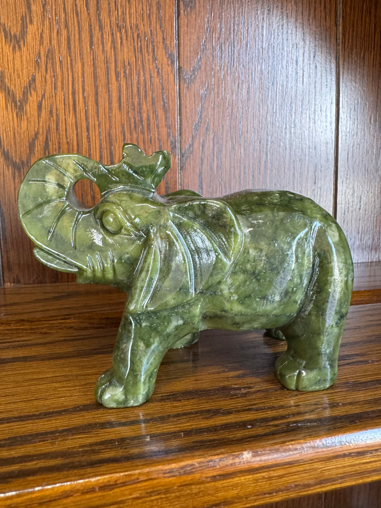 Jade Elephant Carving 465g. Luck