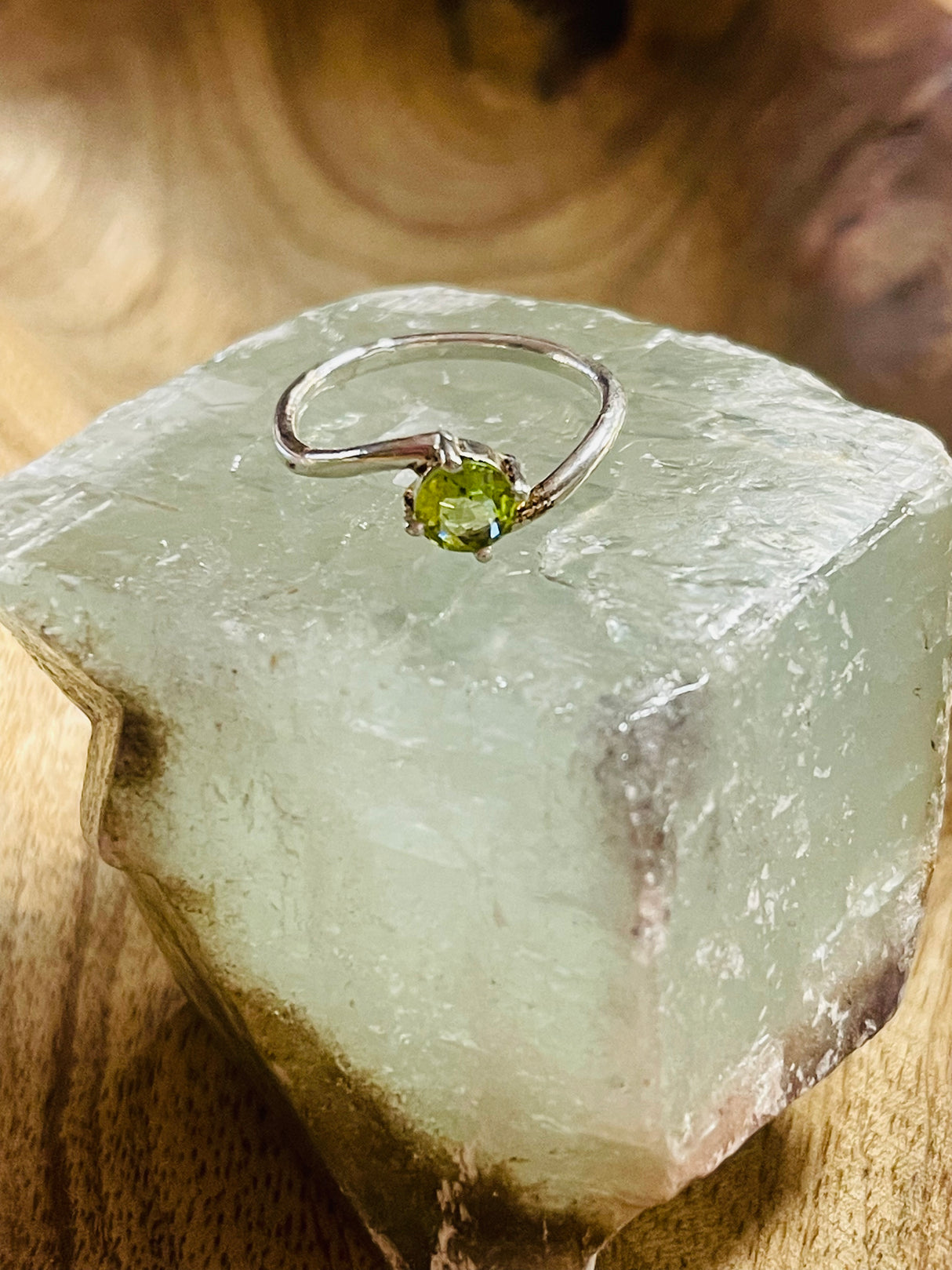 Peridot Silver Ring Size 5 - “I am successful in all areas of life”.