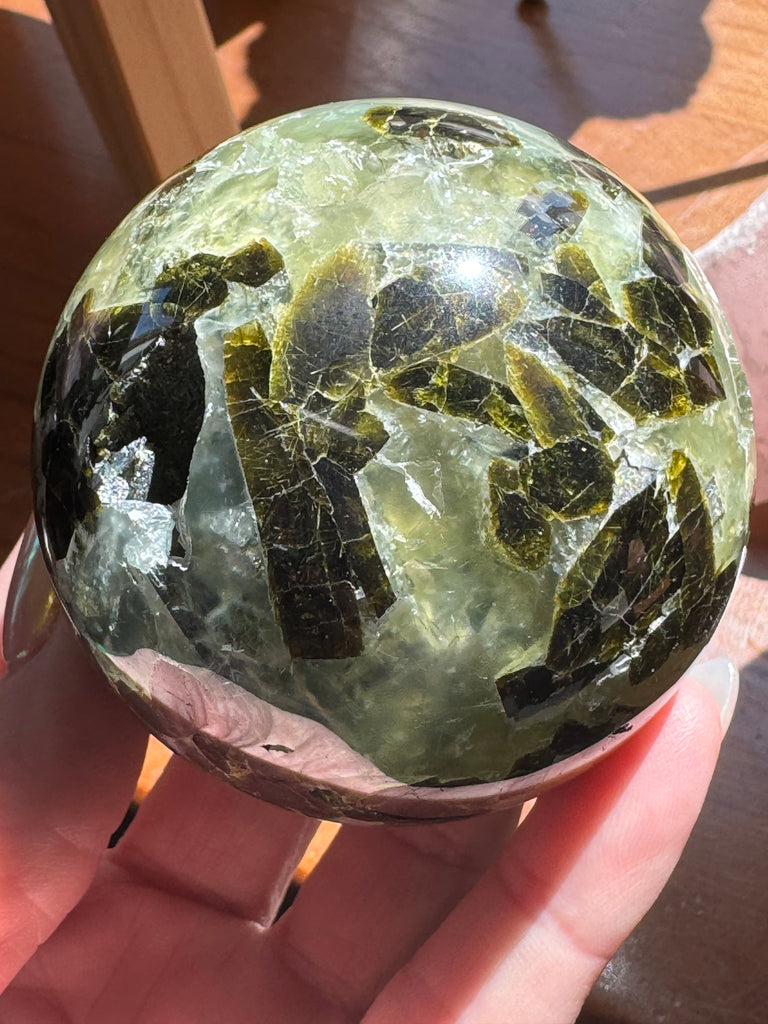 Prehnite and Epidote Sphere #3 450g 7cm