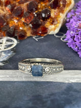 Sapphire Silver Ring Size 11 #1 - "I remain focused each day on achieving my goals."