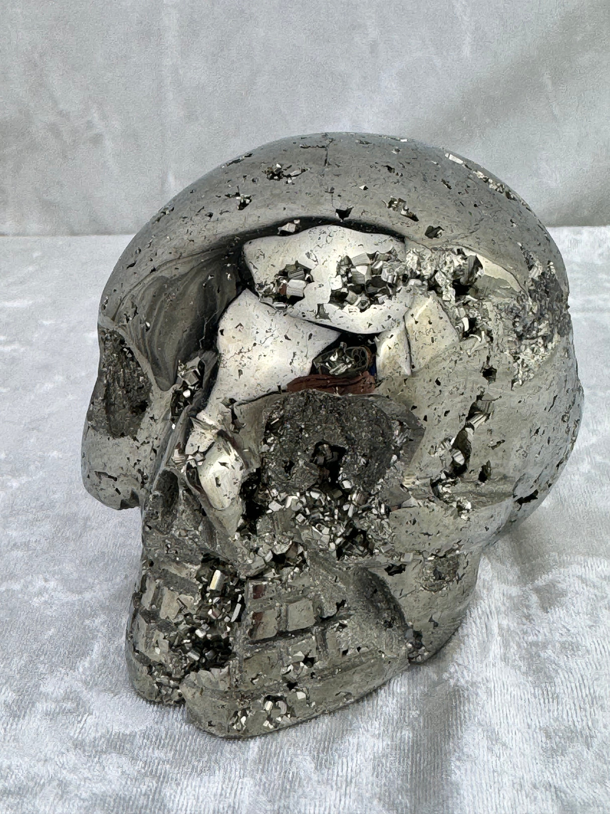 Pyrite Skull Carving #1 -  1.64kilos - Protection & Energy