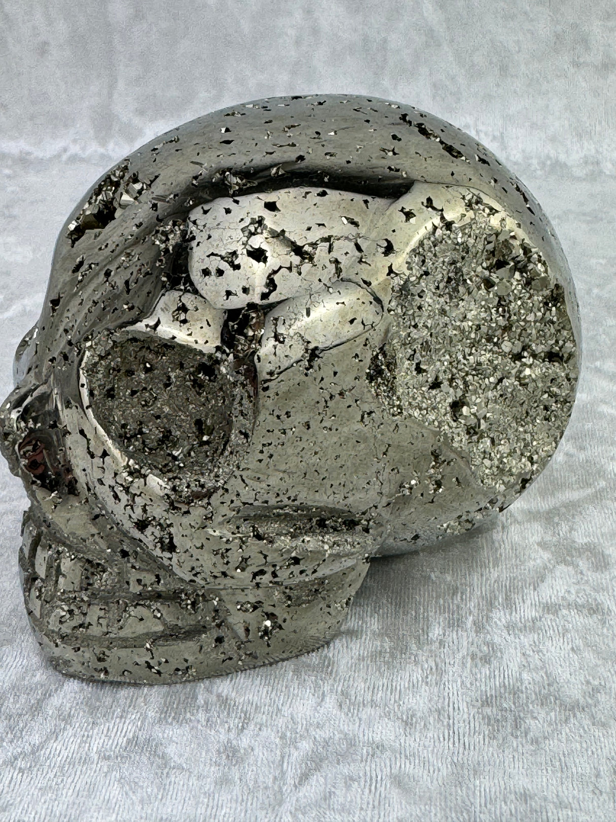 Pyrite Skull Carving #3 - 1.326kilos - Protection & Energy