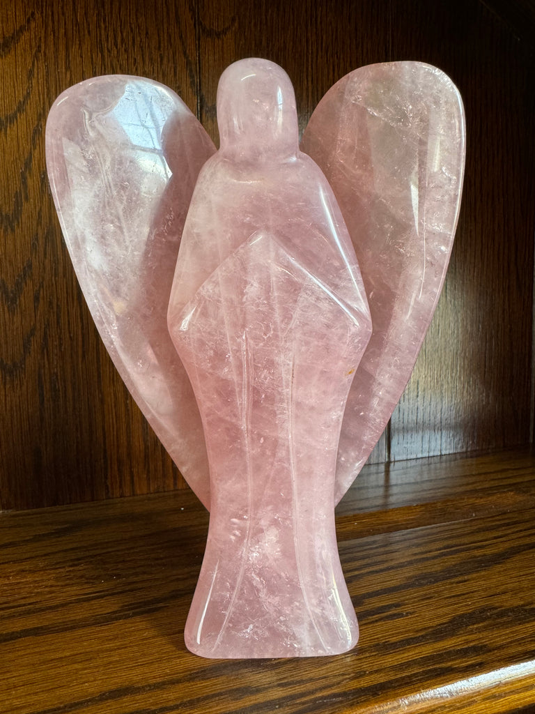 Rose Quartz Angel Large 18cm1.2kilos - Love & Peace