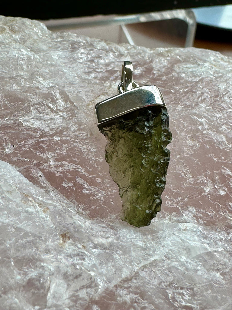 Moldavite Silver Pendant #10 2.7g- Transformation & Protection