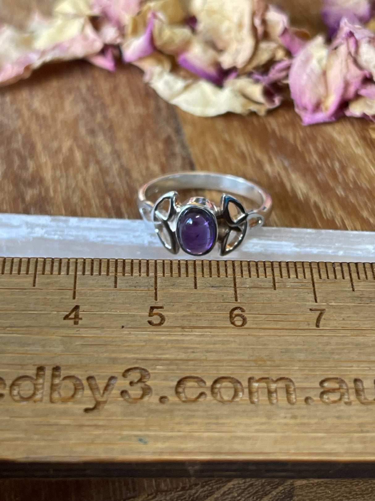 Amethyst Silver Ring Size 7 - “I trust my intuition and allow it to guide me each day”