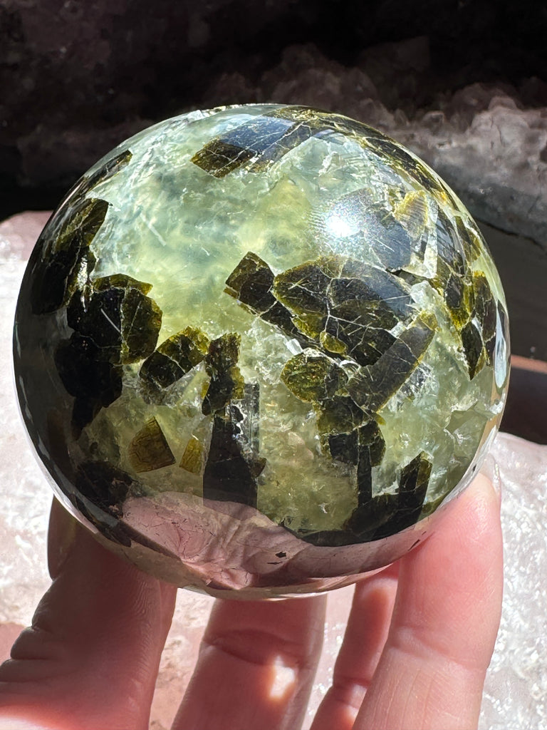 Prehnite and Epidote Sphere #3 450g 7cm