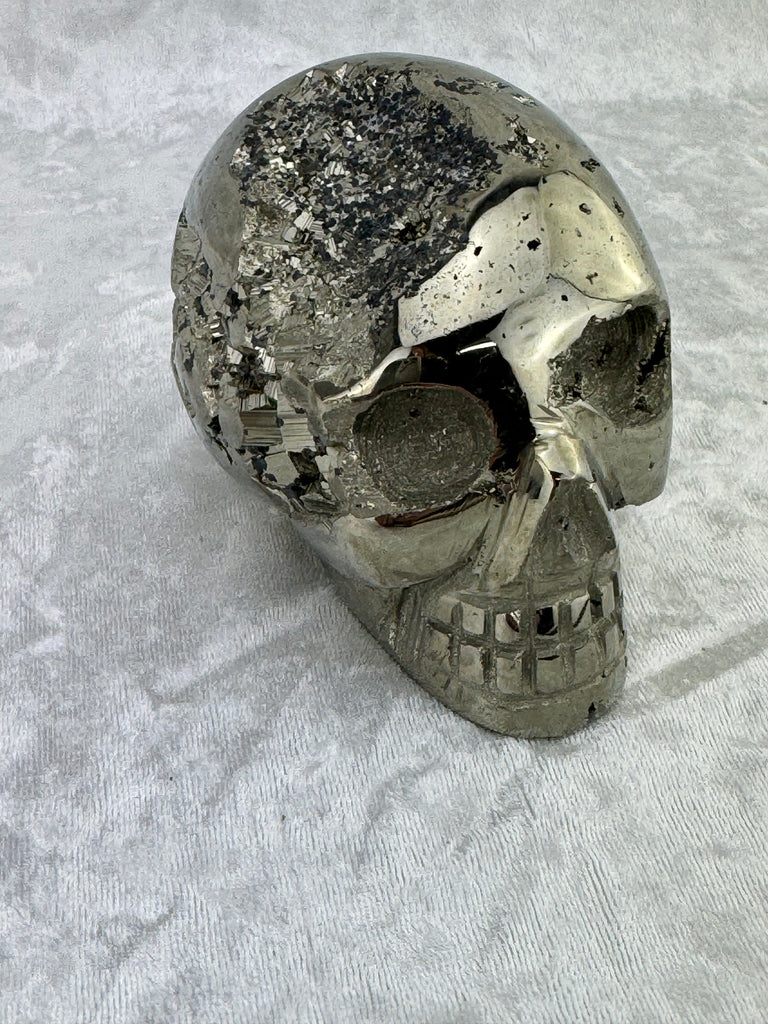 Pyrite Skull Carving #7 - 1.044kilos - Protection & Energy