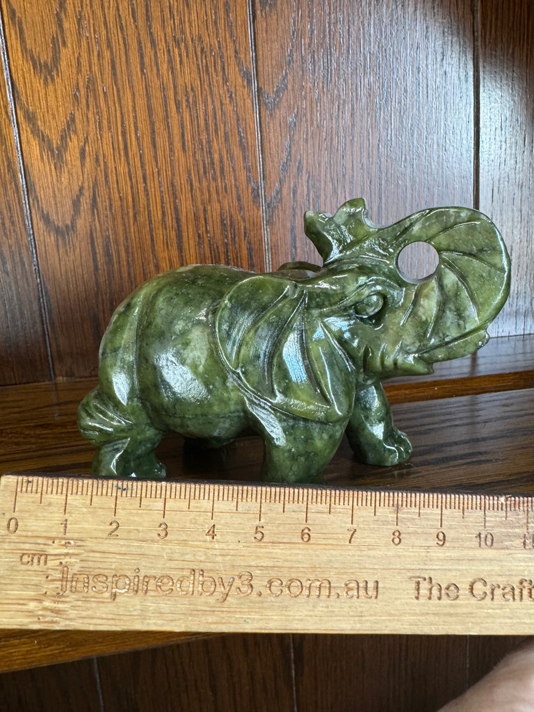 Jade Elephant Carving 465g. Luck