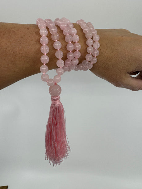 Mala Beads 108 Beads - Rose Quartz - “I radiate love, beauty, confidence and grace”