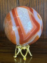 Sardonyx Sphere 257g - "I am filled with strength, courage, and vitality."