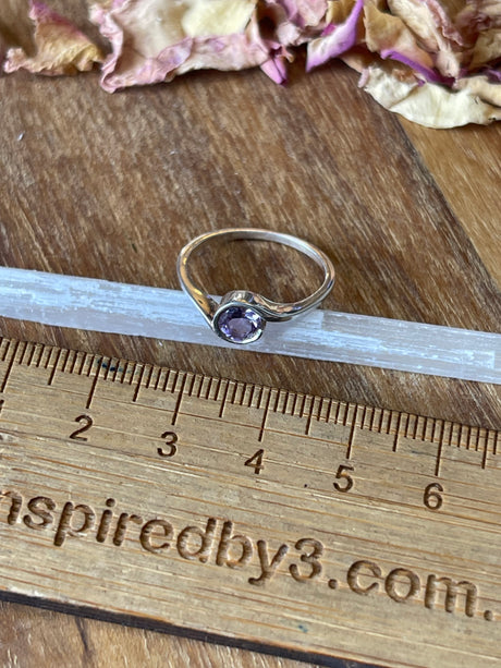 Amethyst Silver Ring Size 7 - “I trust my intuition and allow it to guide me each day”