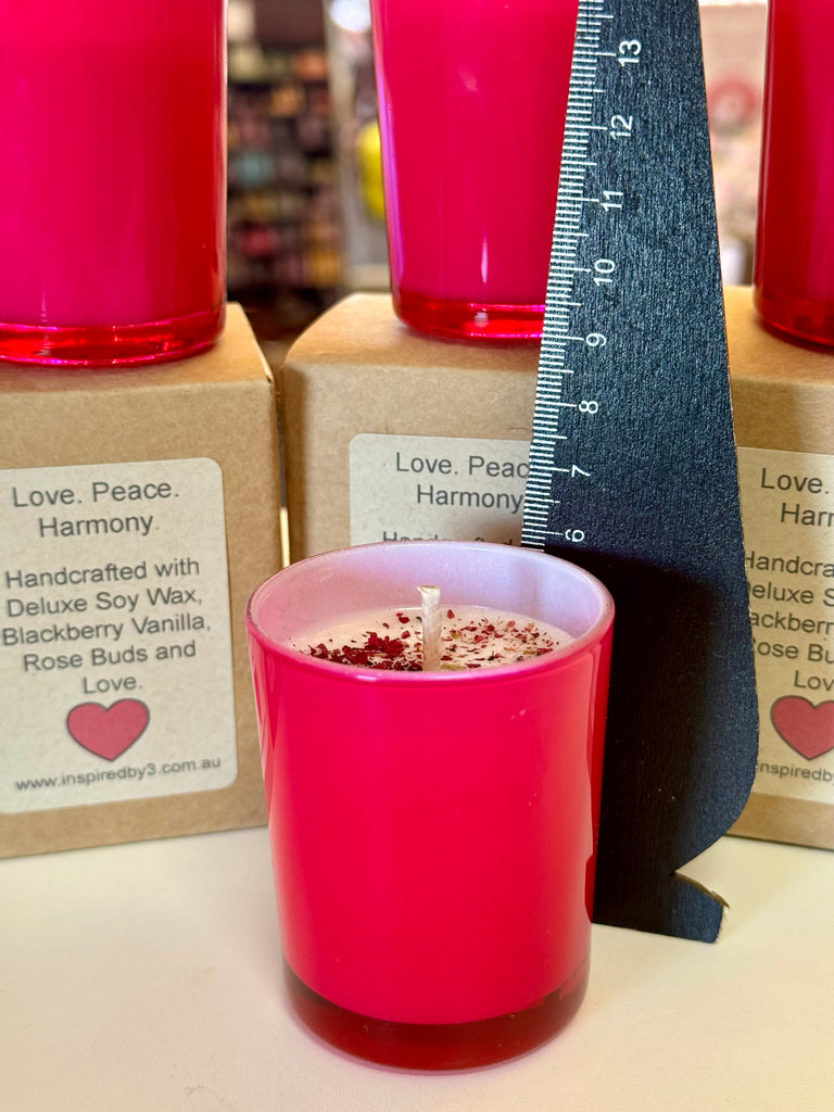 Manifestation Candle Small -  Love. Peace. Harmony. Blackberry Vanilla