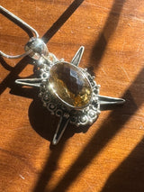 Citrine XL Silver Pendant & Silver Chain - Manifestation. Balance.