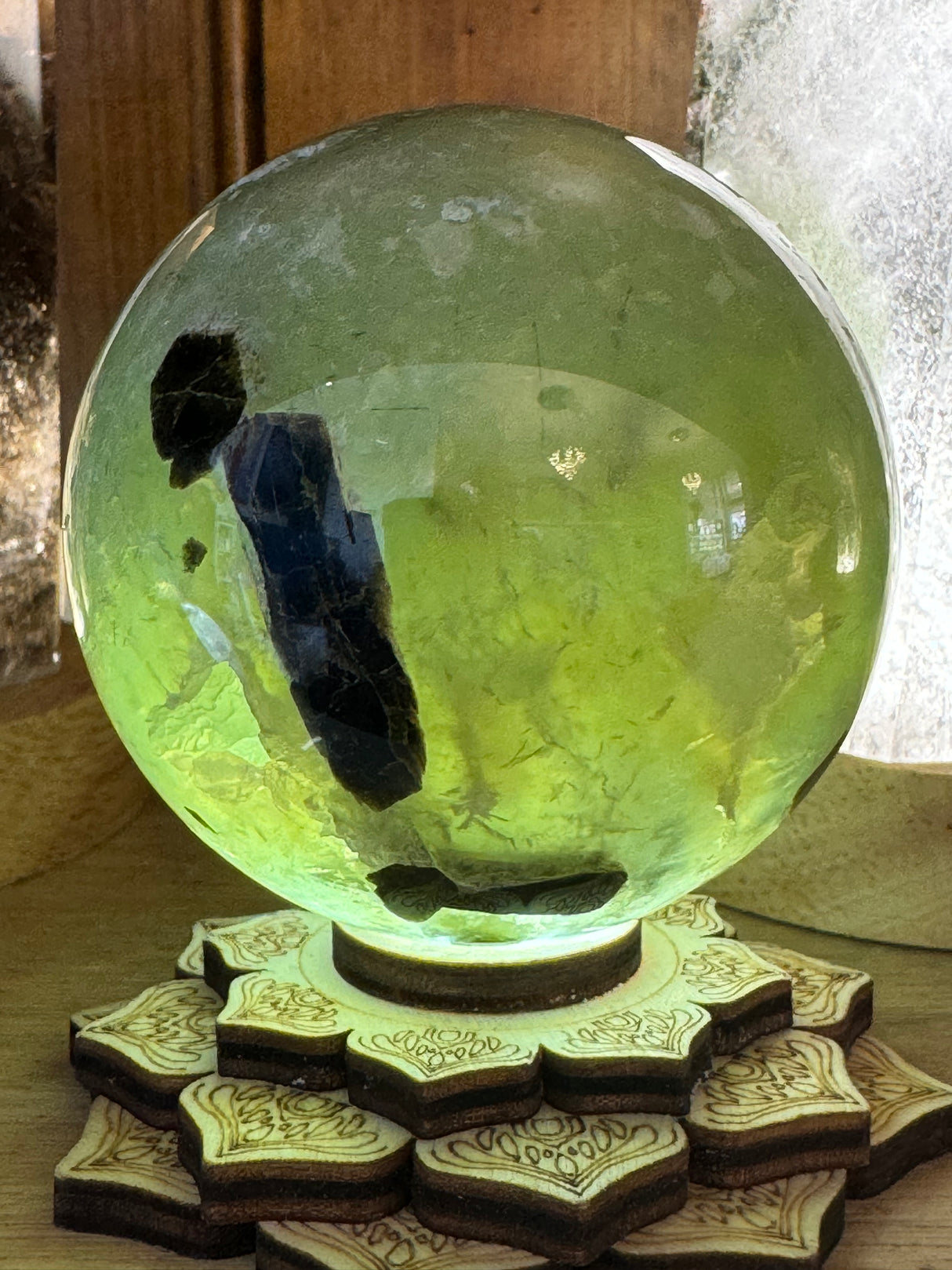 Prehnite and Epidote Sphere #2 472g 7cm