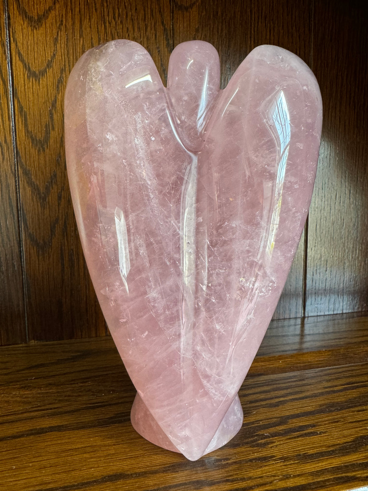 Rose Quartz Angel Large 18cm1.2kilos - Love & Peace