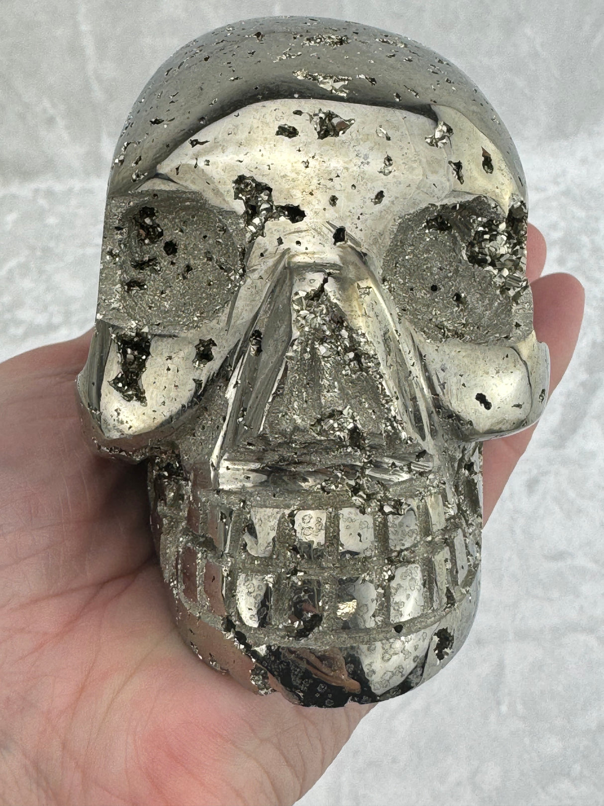 Pyrite Skull Carving #2 - 1.34kilos - Protection & Energy