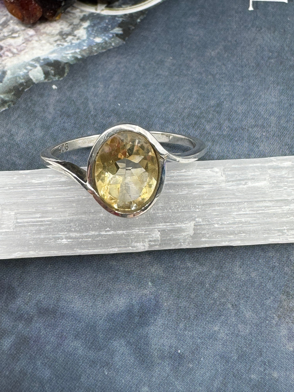 Citrine Silver Ring Size 8 - “I am successful in all areas of life”