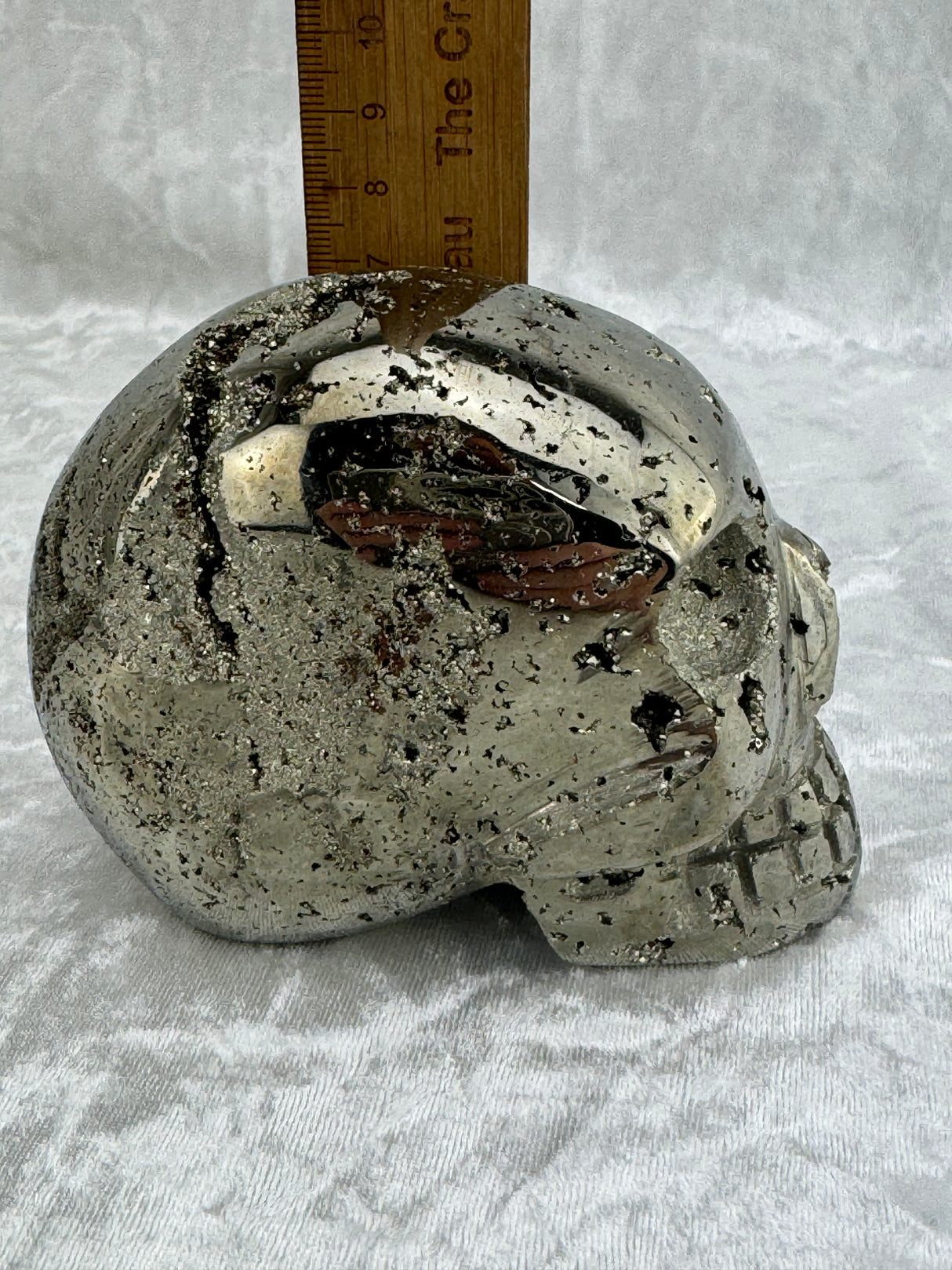 Pyrite Skull Carving #2 - 1.34kilos - Protection & Energy