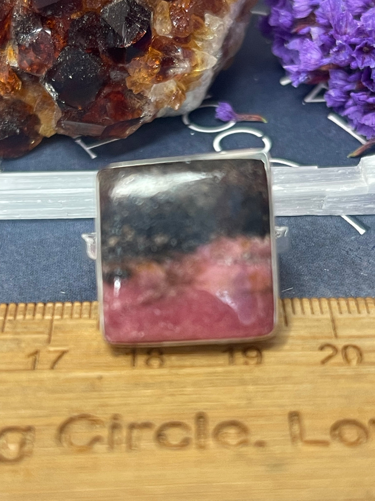 Rhodonite Silver Ring Size 10 #1 - “I am so thankful for all the blessings in my life”.